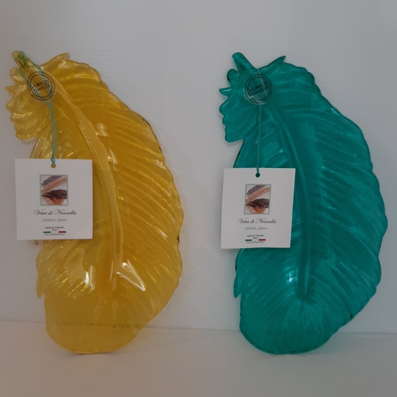 Vetri di Nennella Artistic Glass Leaf Plates, Trinket dish - Picture 9 of 16